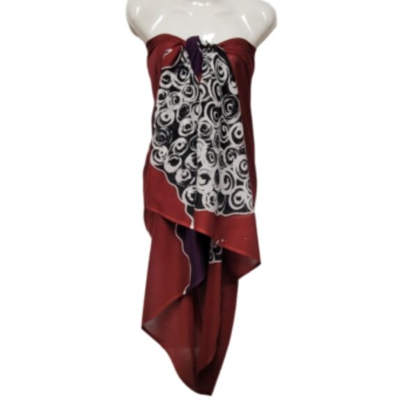 Womens Sarong Pareo Cotton Wrap HandPainted Batik Wrapskirt Beachwear -NEW - Picture 2 of 5